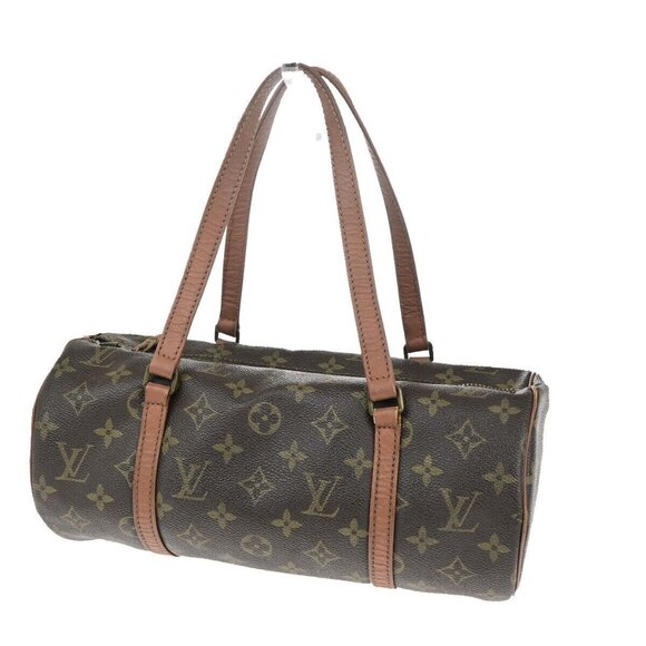 LOUIS VUITTON Logo PAPILLON 30 Hand Bag Monogram Leather Brown - Picture 1 of 15